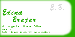 edina brejer business card